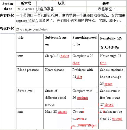 7月19日雅思听力考试回忆