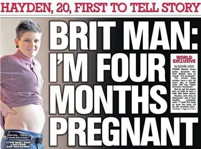 英国首位怀孕男性：我要做世界上最好的爸爸