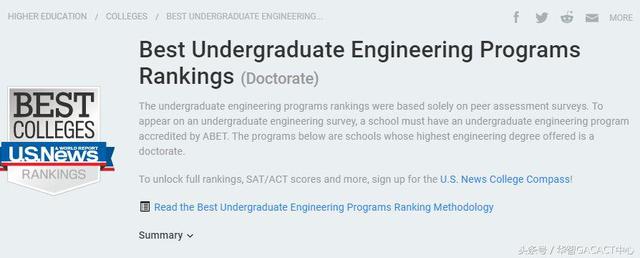 2019U.S.News最佳本科工程院校排名，申请美国工科小伙伴必看！
