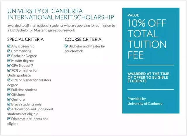 堪培拉大学2020年本科/研究生最新奖学金发布