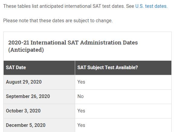 最新，CB更新下半年考试时间，9月加考SAT5月26日开始报名