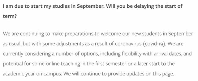 曼大/爱丁堡/KCL/谢大/华威/杜伦/利兹 英国大学2020秋季入学更新