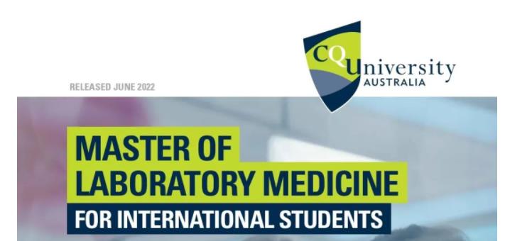5年毕业生工签，中央昆士兰大学2023年开设实验室医学硕士